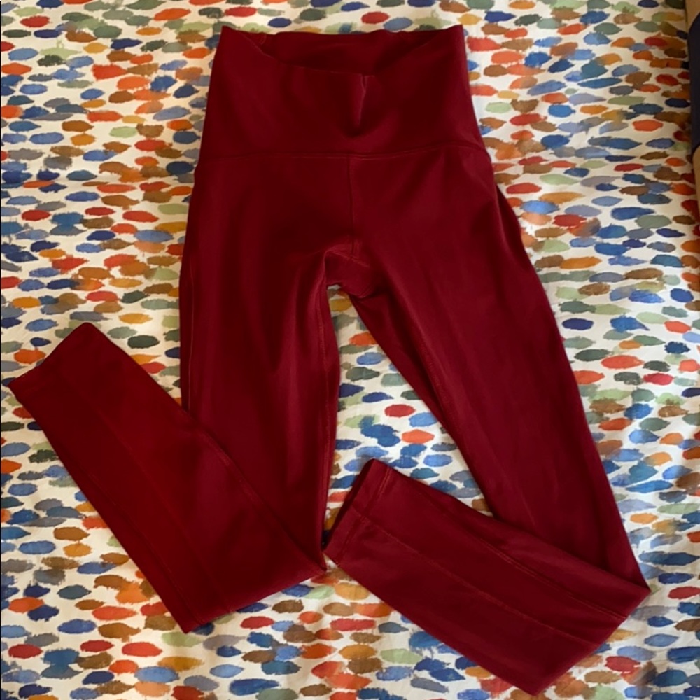 Lululemon Train Times 7/8 leggings, red, size 2